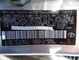 2012 TOYOTA PRIUS III SILVER 1.8 AT Z20074